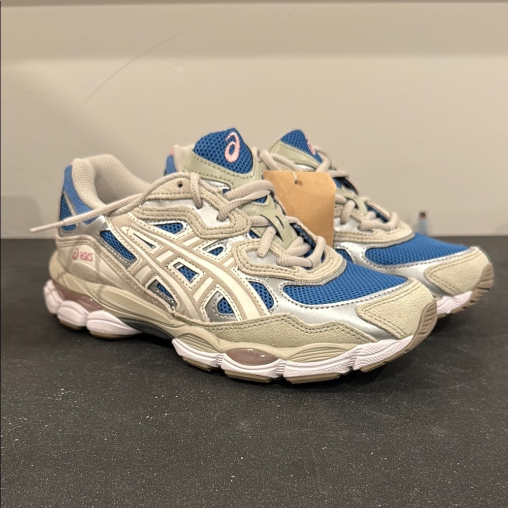 ASICS Gel NYC Blue and Cream Running Shoes